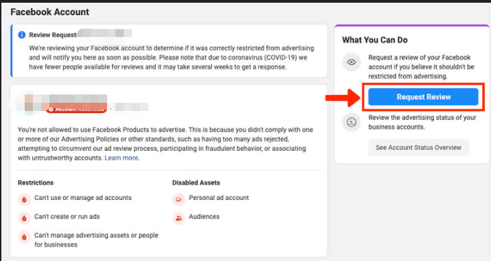 Facebook广告账号被停用 OR被封, 功能受限的申诉方法
